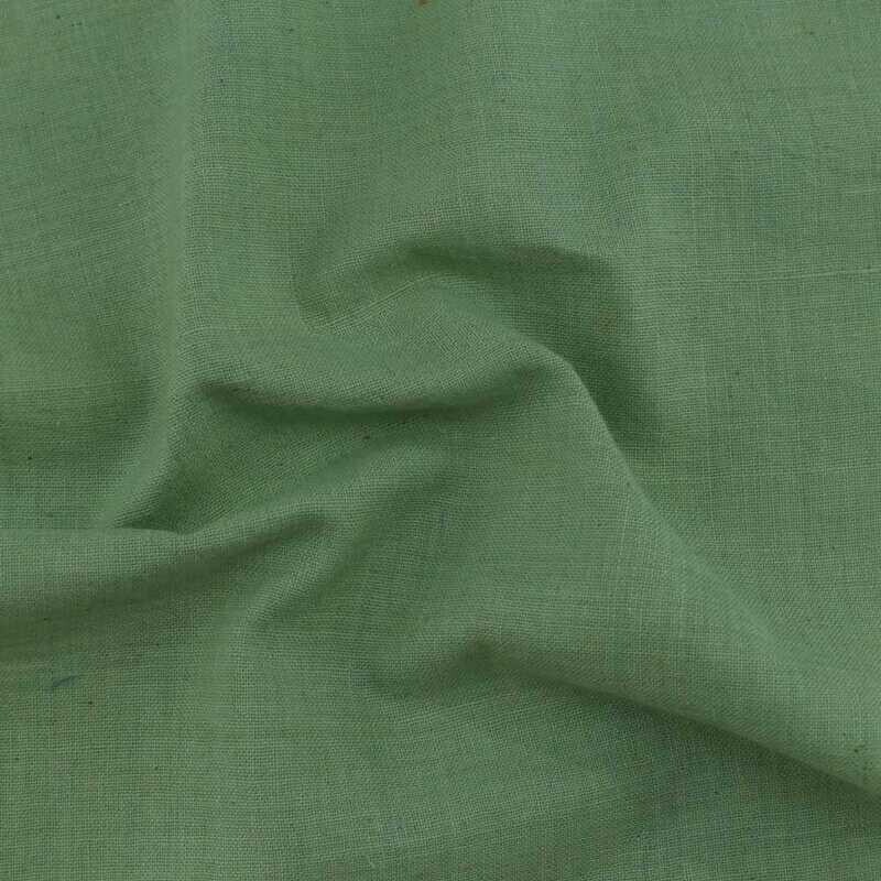 PLAIN GREEN COTTON FABRIC - HAND SPUN HAND WOVEN FABRIC | ORGANIC FABRIC