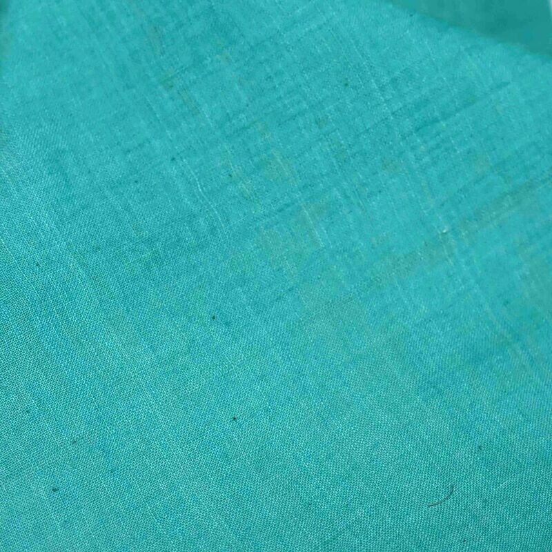 PLAIN TEAL COTTON FABRIC - HAND SPUN HAND WOVEN FABRIC | ORGANIC FABRIC