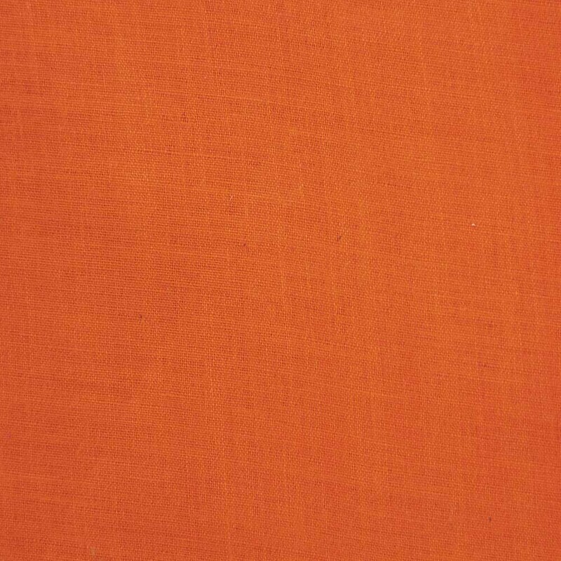 PLAIN ORANGE COTTON FABRIC - HAND SPUN HAND WOVEN FABRIC