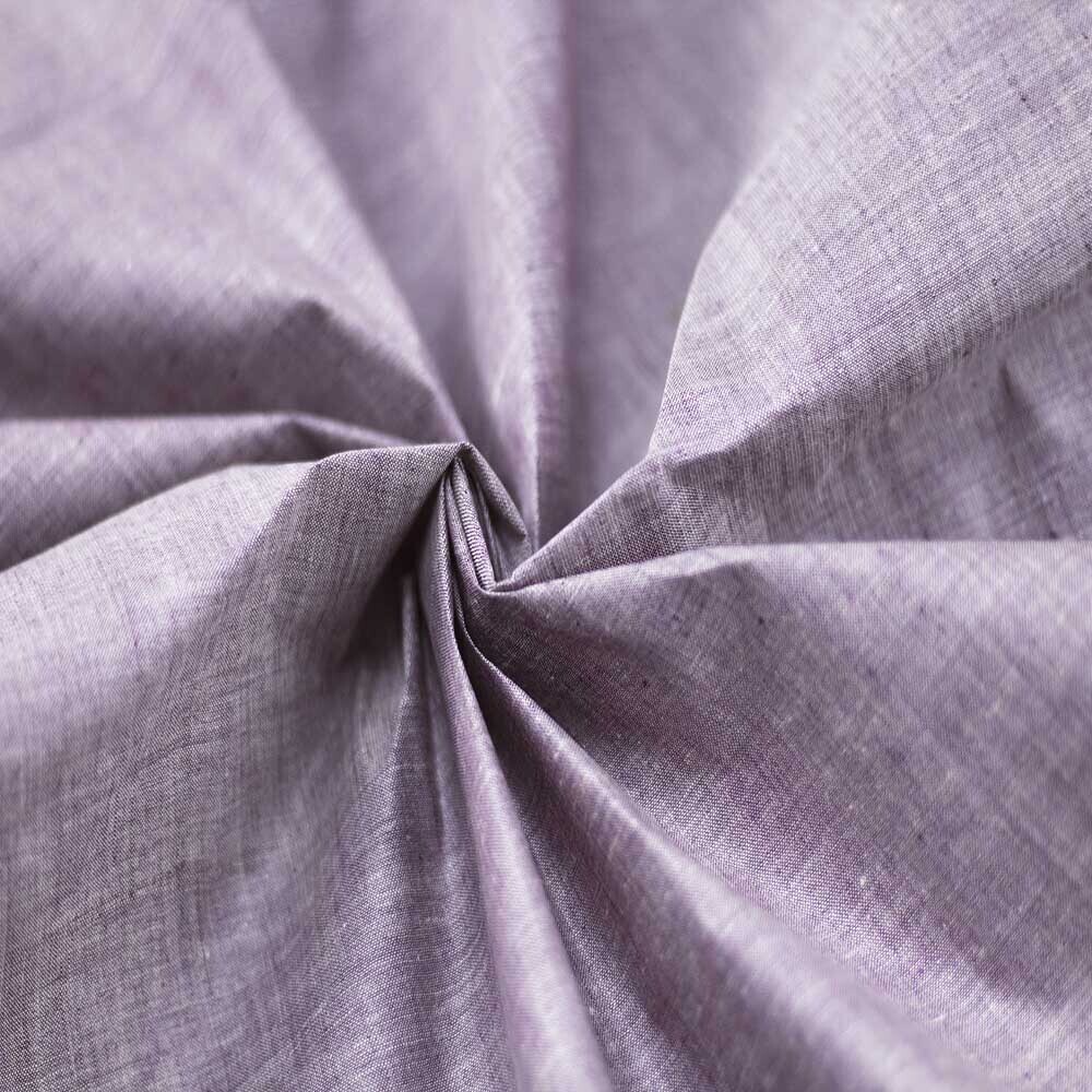 CHAMBRAY PURPLE COTTON FABRIC - HAND SPUN HAND WOVEN FABRIC 