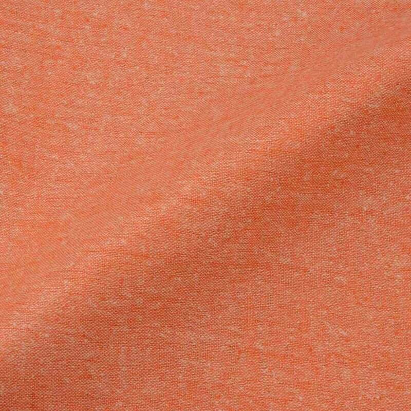 PLAIN ORANGE MATKA SILK & COTTON BLEND HANDWOVEN FABRIC | ORGANIC FABRIC