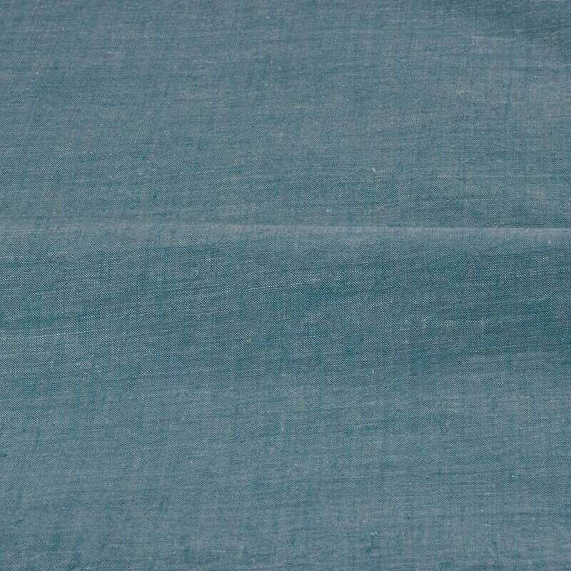 CHAMBRAY BLUE COTTON FABRIC - HAND SPUN HAND WOVEN FABRIc |Organi Fabric