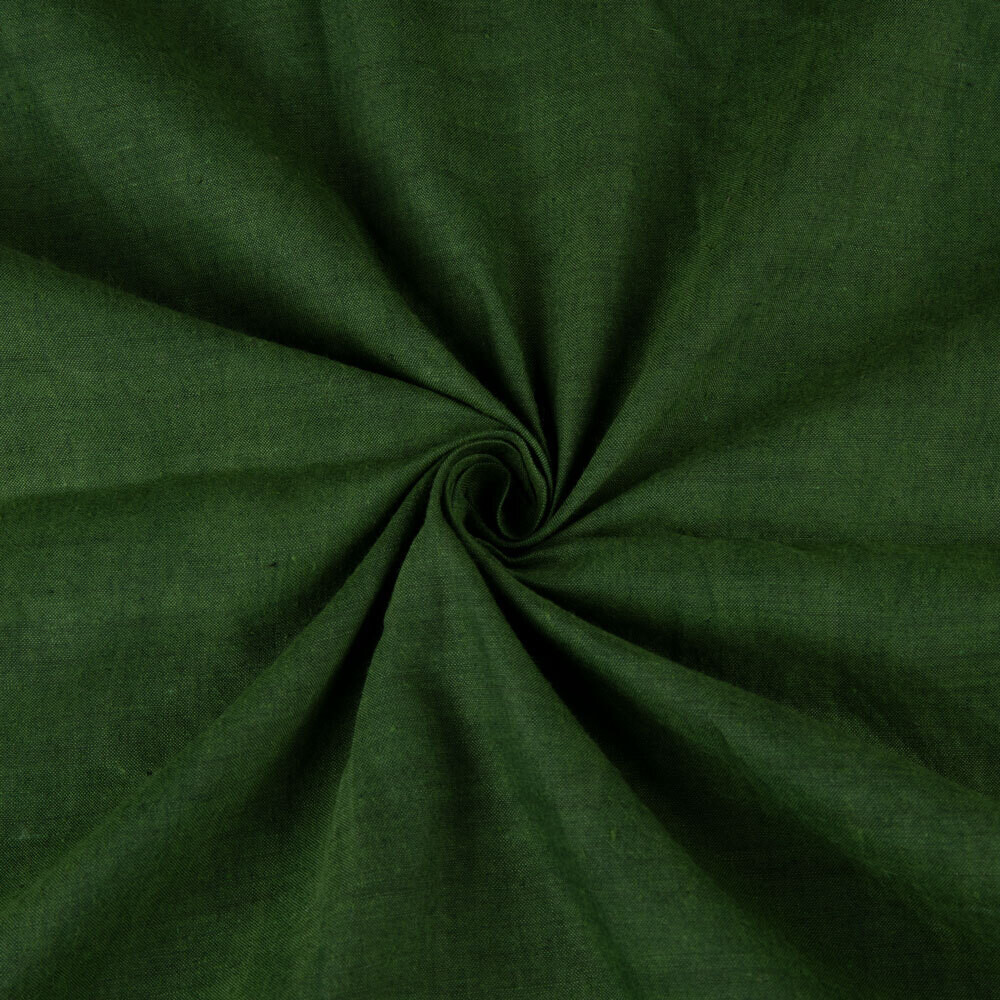 PLAIN GREEN COTTON FABRIC - HAND SPUN HAND WOVEN FABRIC 