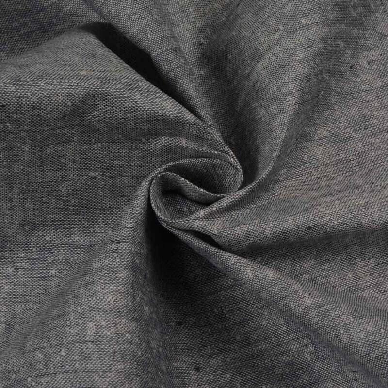 PLAIN DARK GREYP LAIN DARK GREY MATKA SILK & COTTON BLEND HANDWOVEN FABRIC | ORGANIC FABRIC