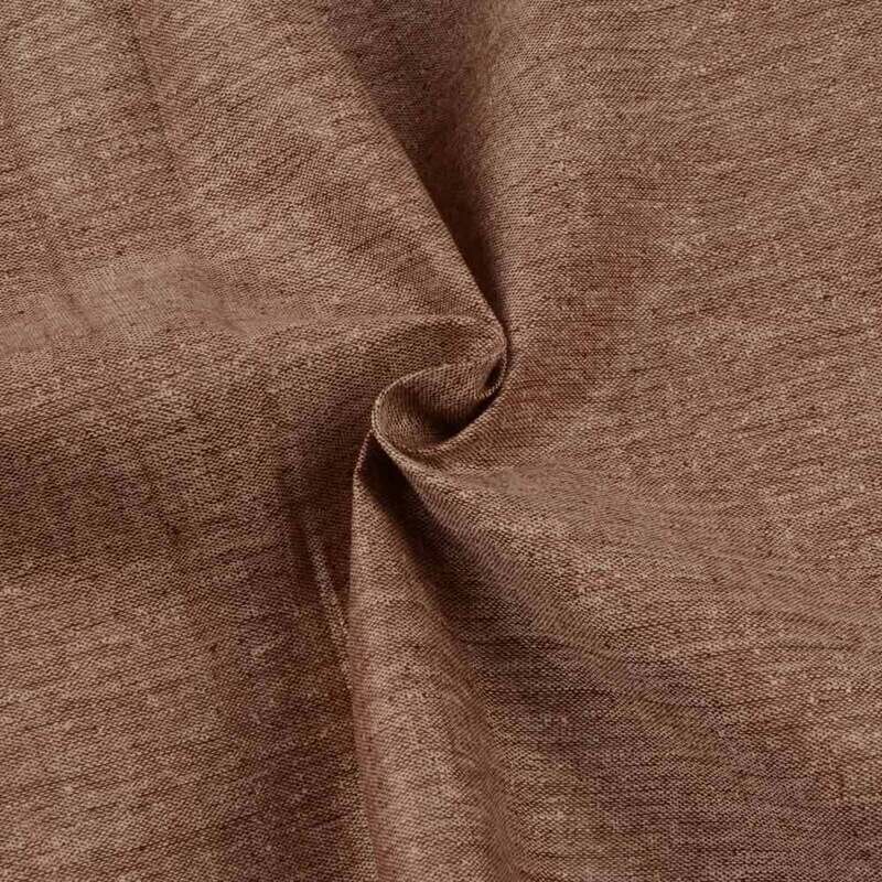 PLAIN BROWN MATKA SILK &amp; COTTON BLEND HANDWOVEN FABRIC| ORGANIC FABRIC 