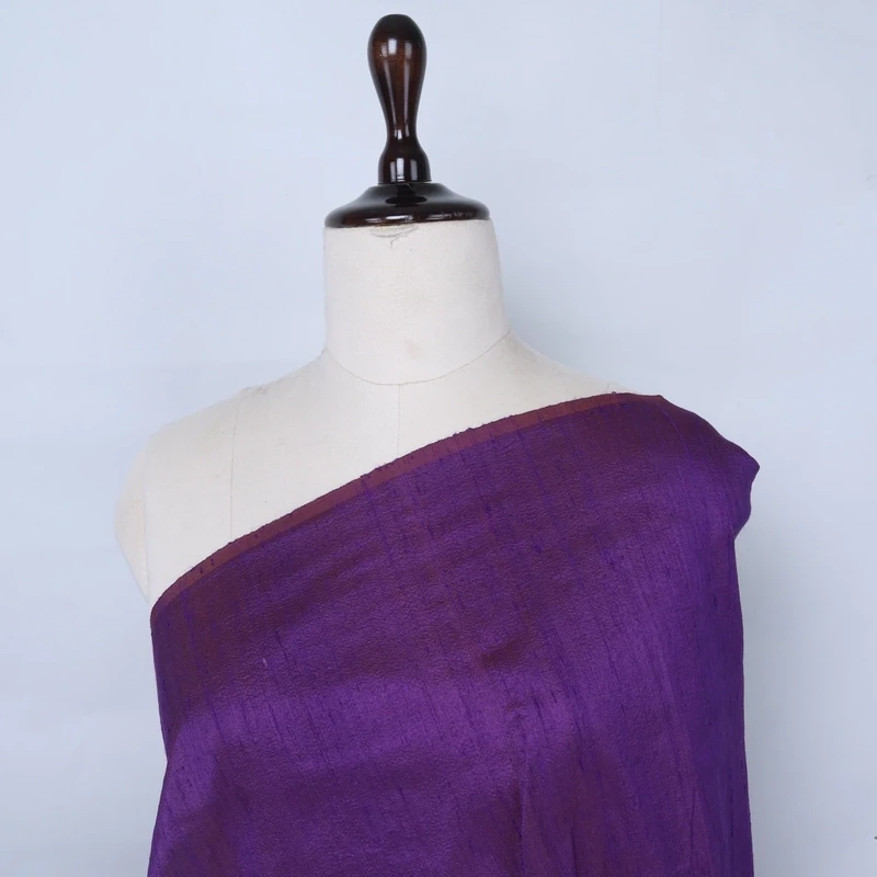 Dark Purple Colo | Silk Dupioni Fabric | Raw Silk | ORGANIC FABRIC