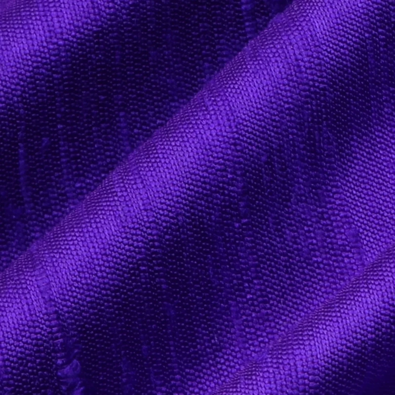 Northwestern Purple Color  | Silk Dupioni Fabric | Raw Silk