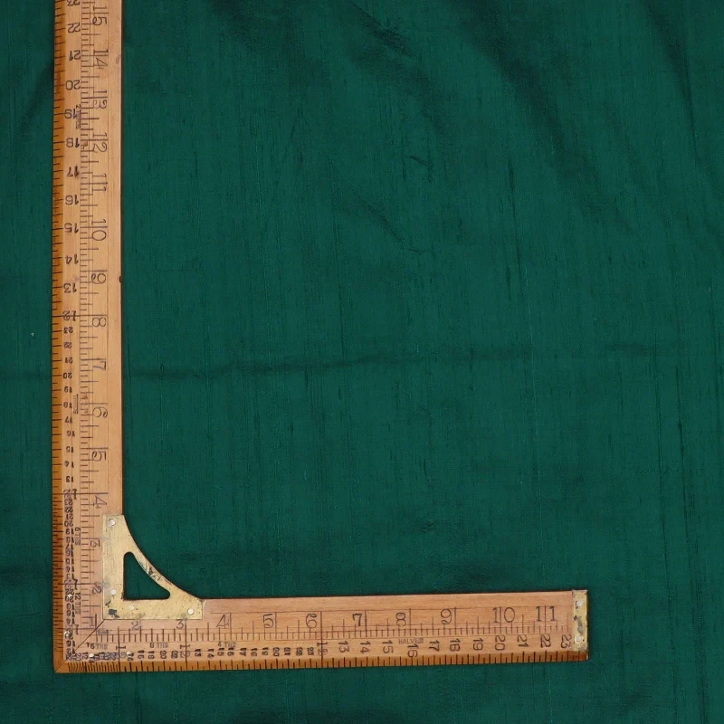 Medium Jungle Green Color | Silk Dupioni Fabric | Raw Silk | ORGANIC FABRIC