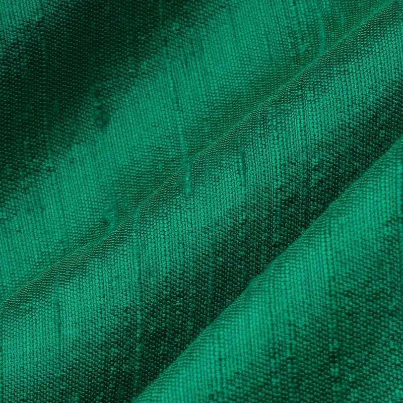 Castleton Green Color | Silk Dupioni Fabric | Raw Silk