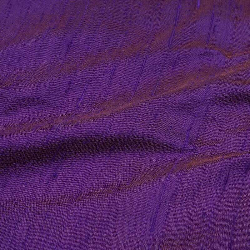 Dark Purple Colo | Silk Dupioni Fabric | Raw Silk | ORGANIC FABRIC