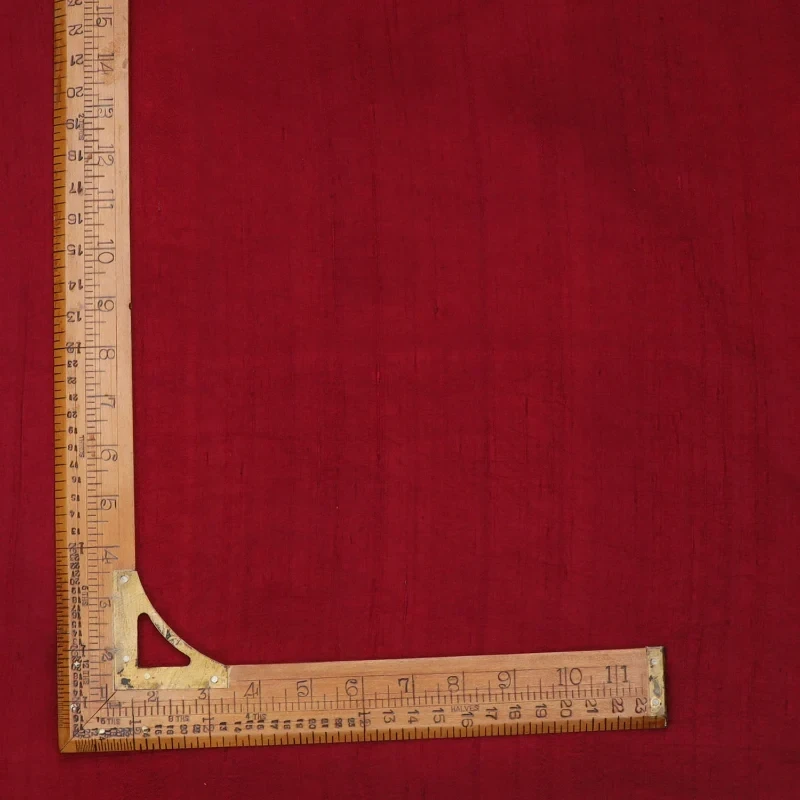 Cherry Red Color Plain | Silk Dupioni Fabric | Raw Silk | ORGANIC FABRIC