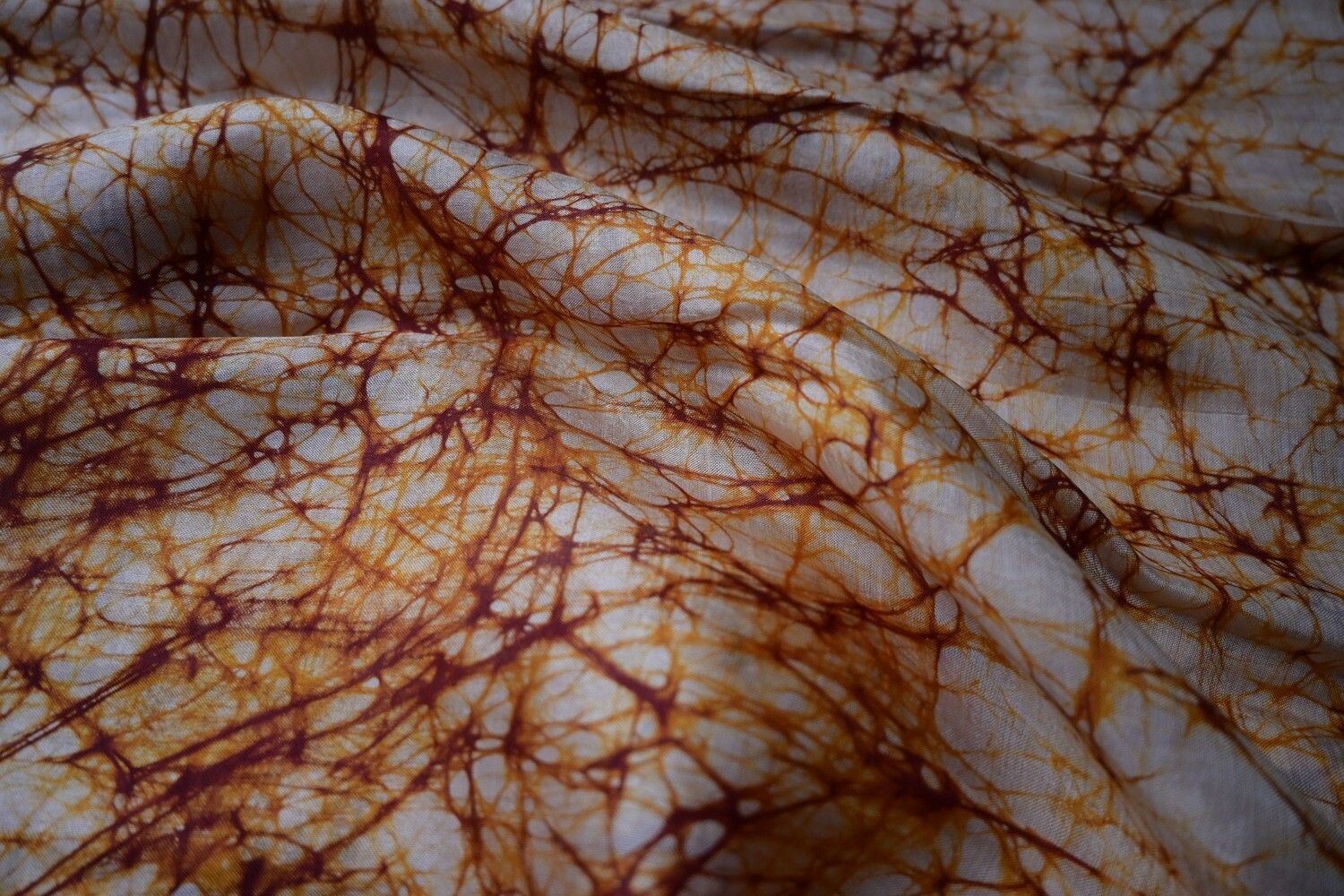 Mulberry Silk Fabric With Hand Batik Print Fabric