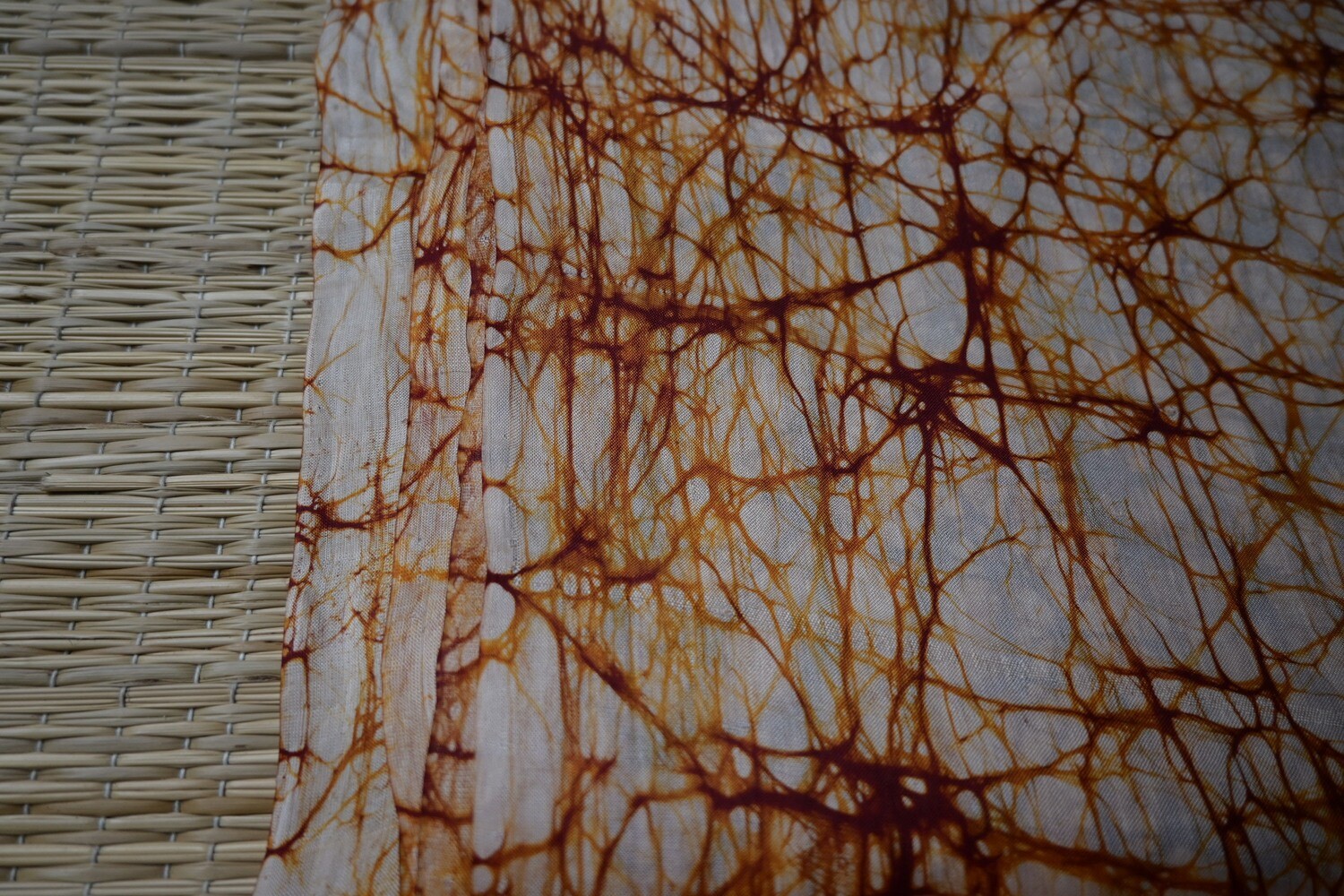 Mulberry Silk Fabric With Hand Batik Print Fabric