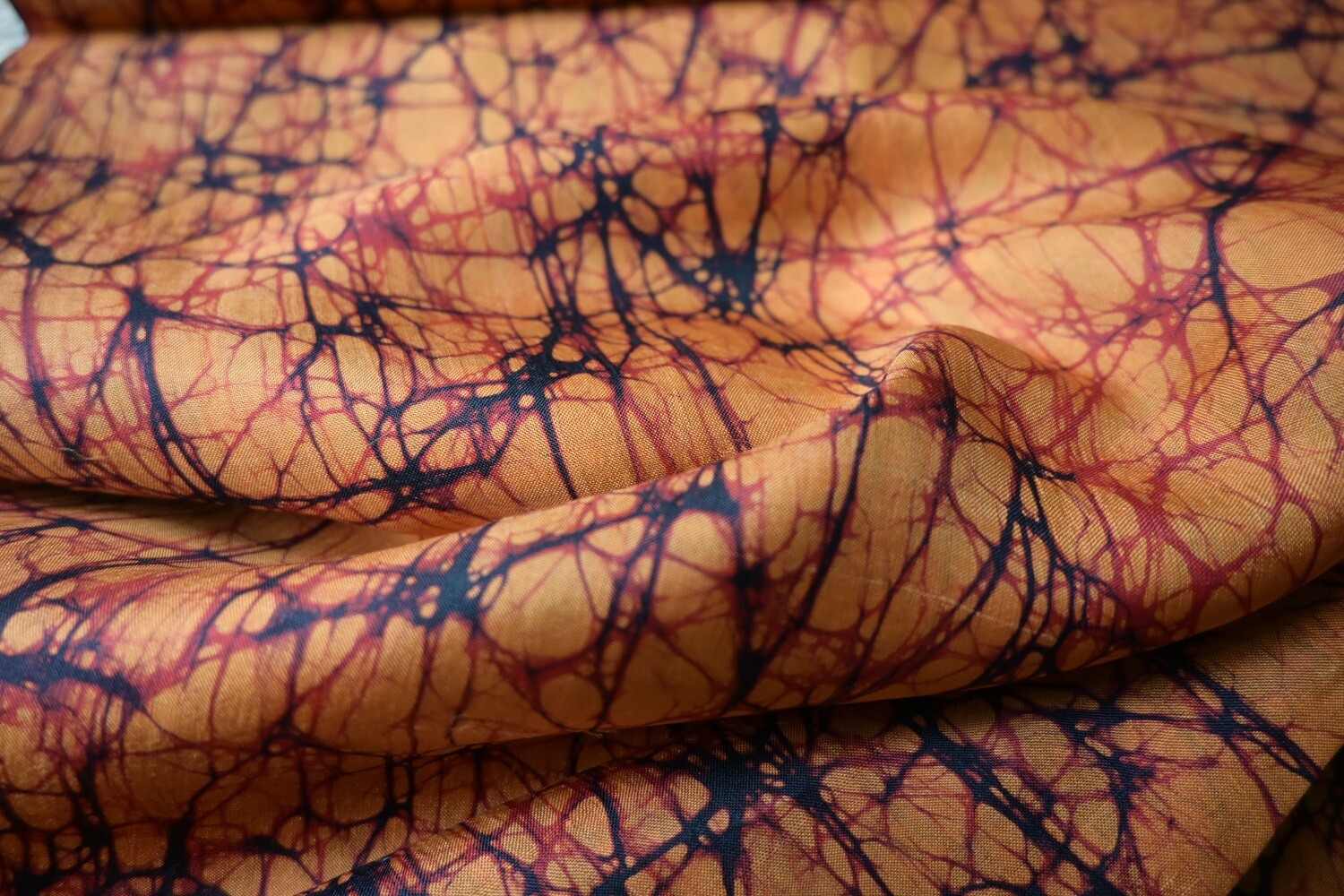 Mulberry Silk Fabric With Hand Batik Print Fabric