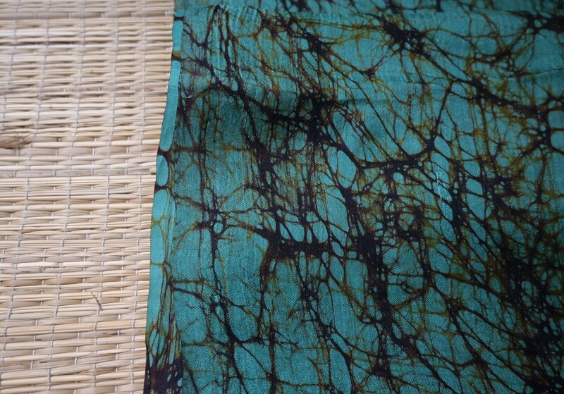 Mulberry Silk Fabric With Hand Batik Print Fabric