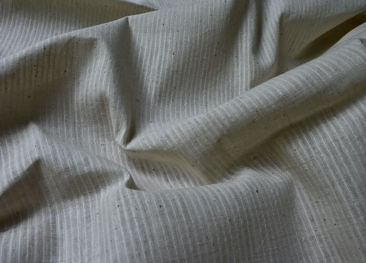 100% Organic Muslin Fabric By The Yard | Unbleached Muslin Fabric | Striped Design