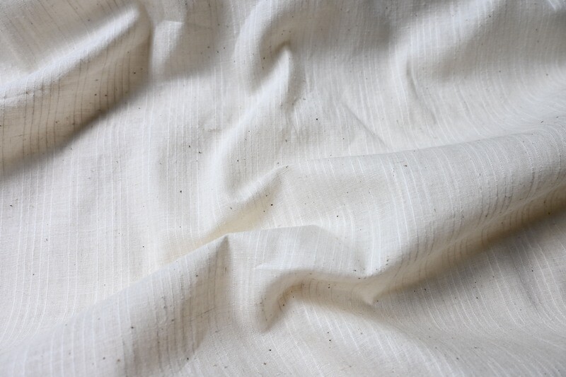 100% Organic Muslin Fabric By The Yard | Unbleached Muslin Fabric | Stripe Design