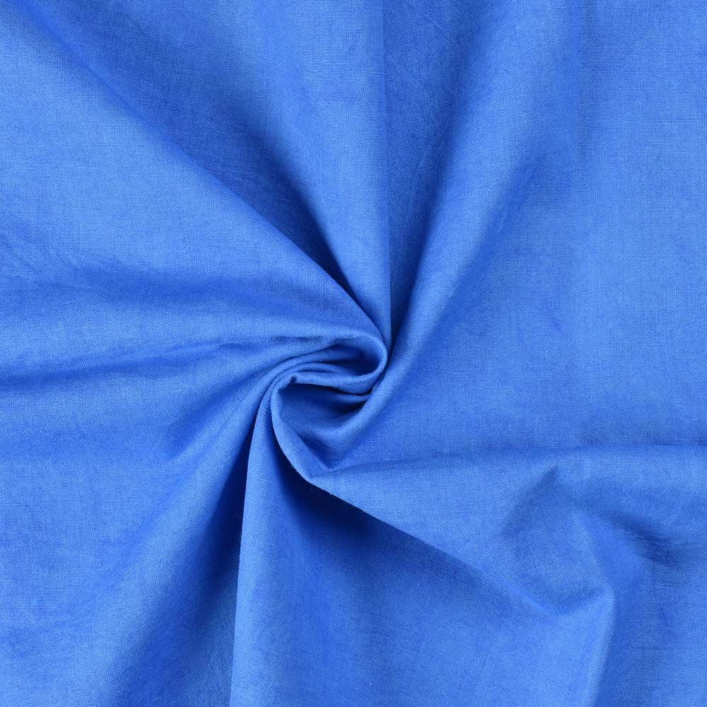PLAIN BLUE COTTON  120 GSM HAND WOVEN FABRIC
