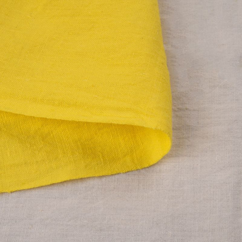 PLAIN YELLOW COTTON 120 GSM HAND WOVEN FABRIC