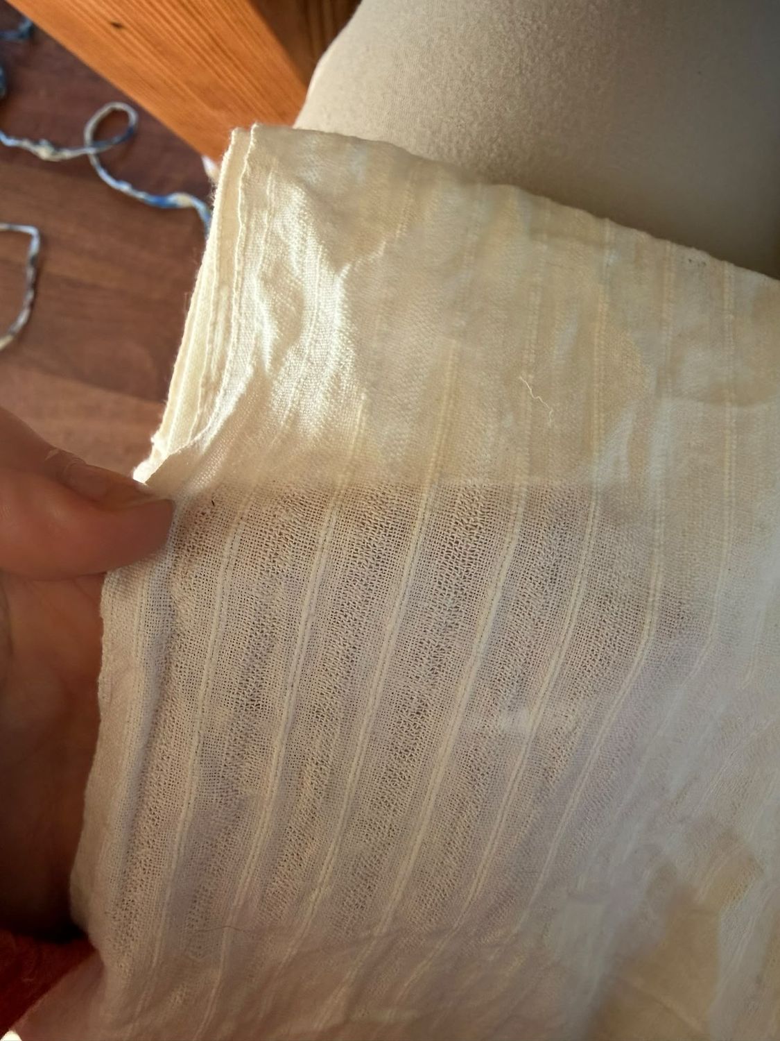 Hand Spun Hand Woven 200 Count Muslin Cotton Design  Fabric