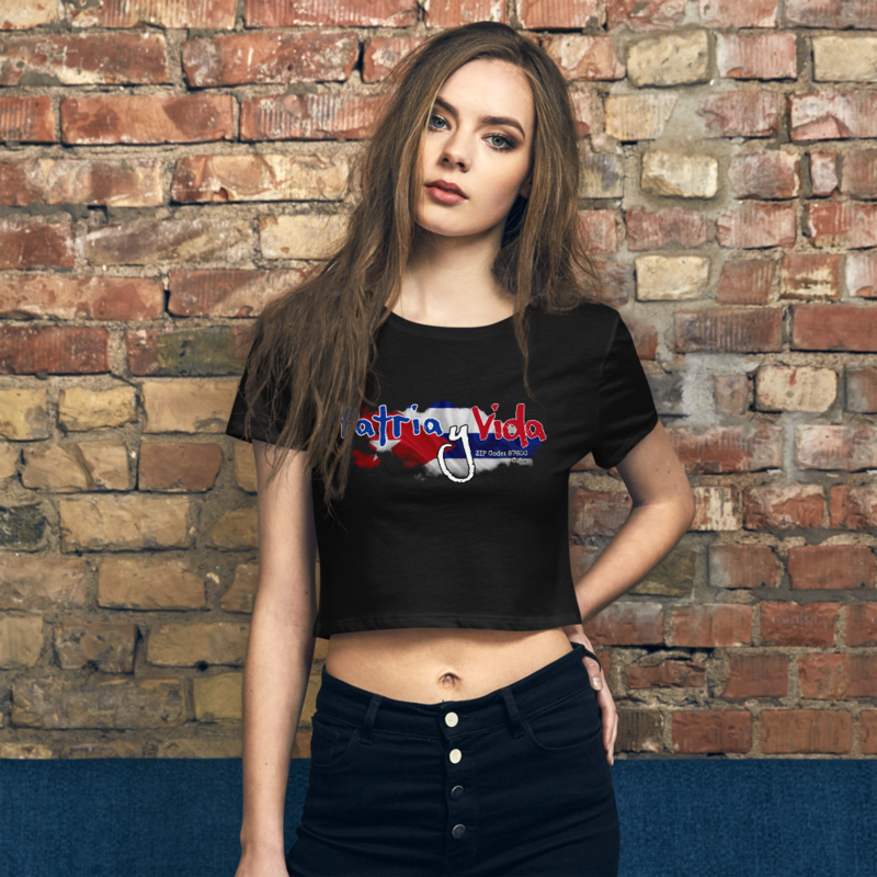 Women’s Crop Tee Patria y Vida &quot;Zip code: 87600 Cuba