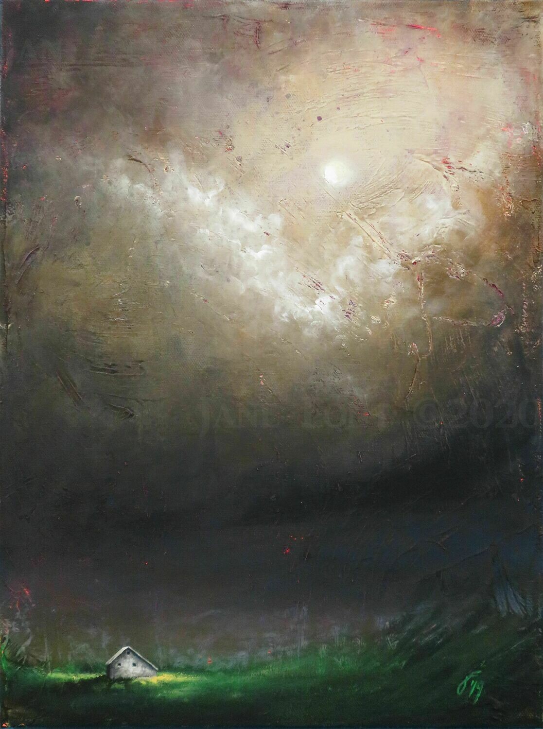 Encounter - Original Finger Painted Landscape by Jane Font Encounter - Original Finger Painted Landscape by Jane Font