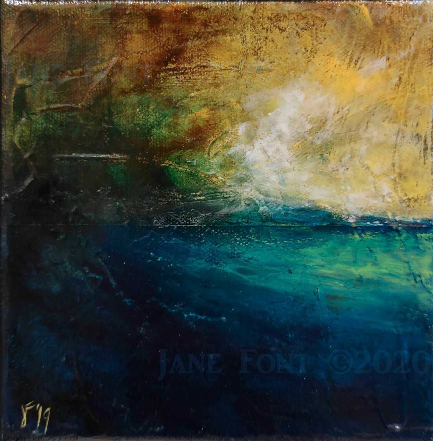 Swell - Original Finger Painted Landscape by Jane Font Swell - Original Finger Painted Landscape by Jane Font