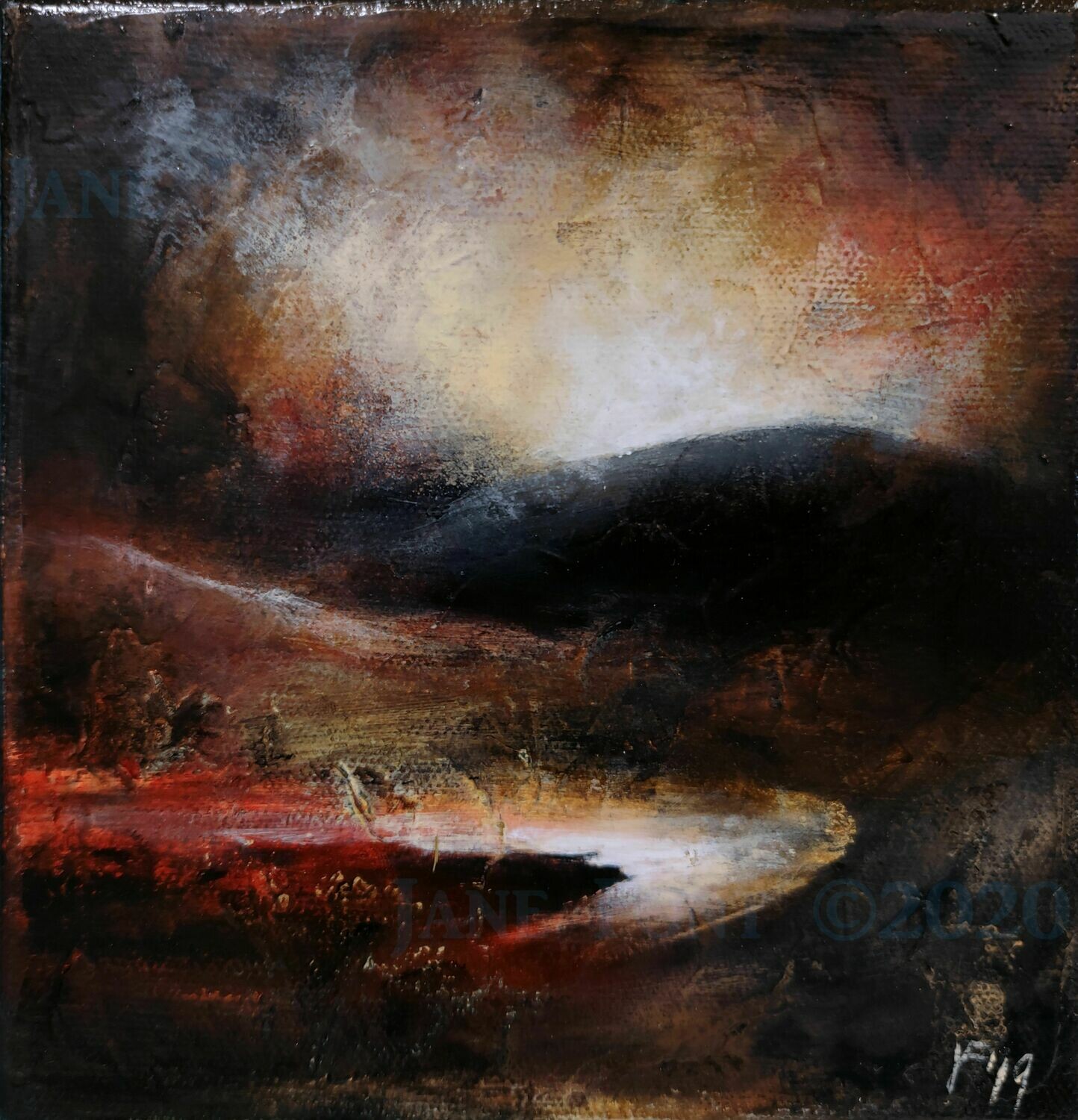 Roam - Original Finger Painted Landscape by Jane Font Roam - Original Finger Painted Landscape by Jane Font