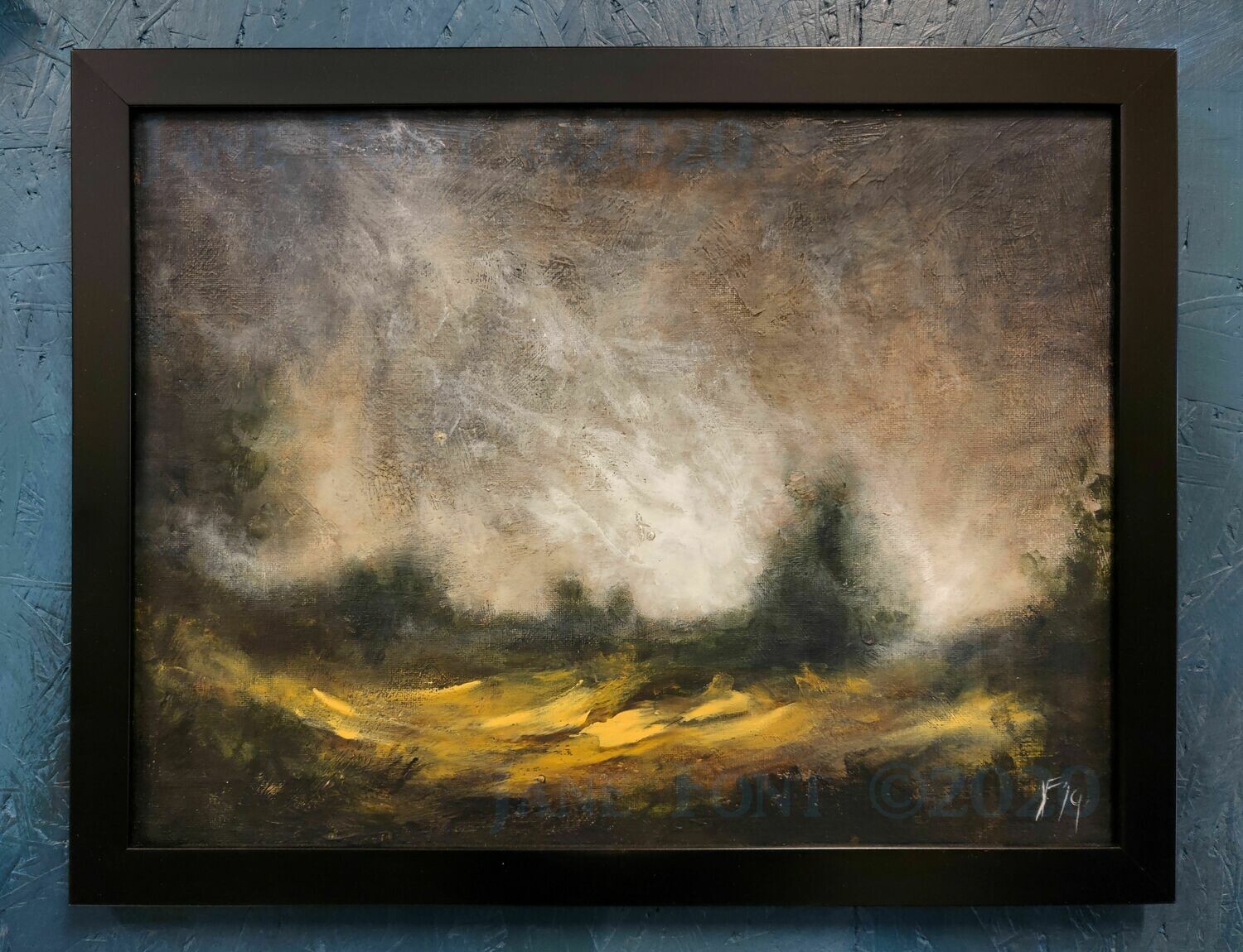 The Clearing - Original Finger Painted Landscape by Jane Font The Clearing - Original Finger Painted Landscape by Jane Font