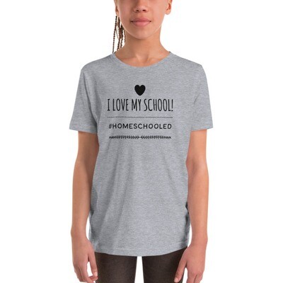 I Love my School Youth Short Sleeve T-Shirt (Black Design)