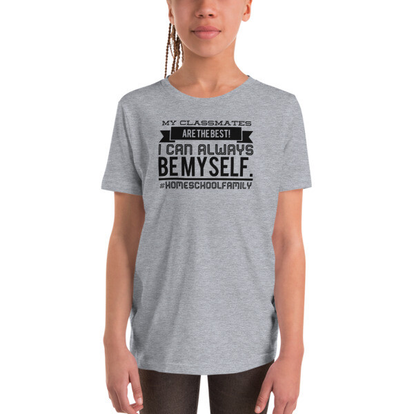 I Can Always Be Myself Youth Short Sleeve T-Shirt (Black Design)