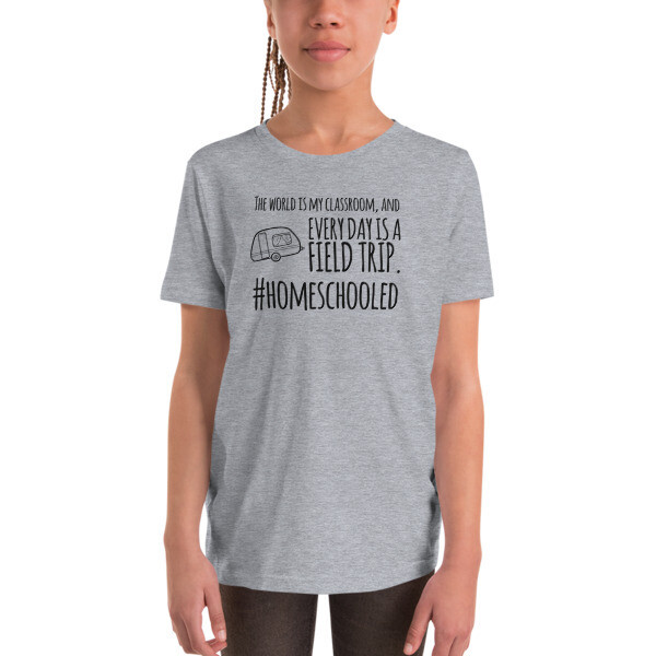 Camping Youth Short Sleeve T-Shirt (Black Design)