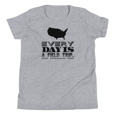 Every Day USA Youth Short Sleeve T-Shirt (Black Design)