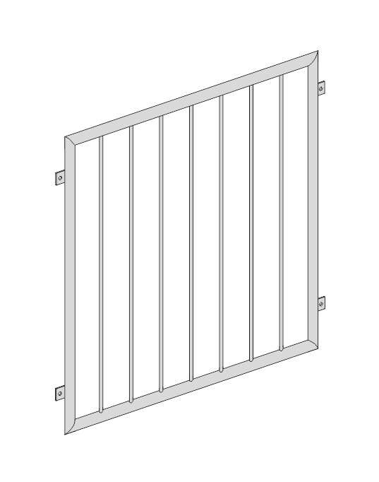 Fenstergitter  "Vertikalstab 1" V2A Edelstahl