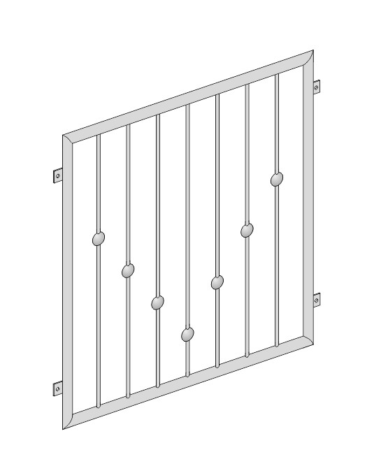 Fenstergitter  "V-Kugel 1" V2A Edelstahl