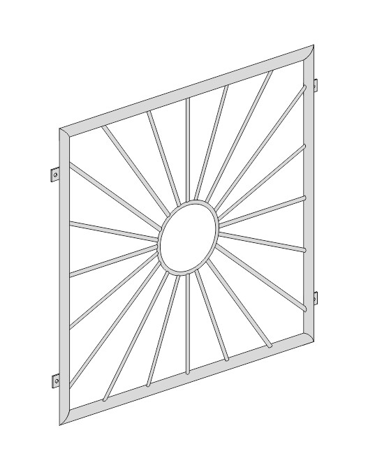 Fenstergitter  "Sonne Kreis" V2A Edelstahl