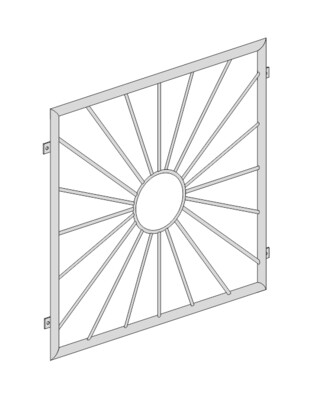 Fenstergitter Sonne Kreis V2A Fenstergitter Sonne Kreis V2A
