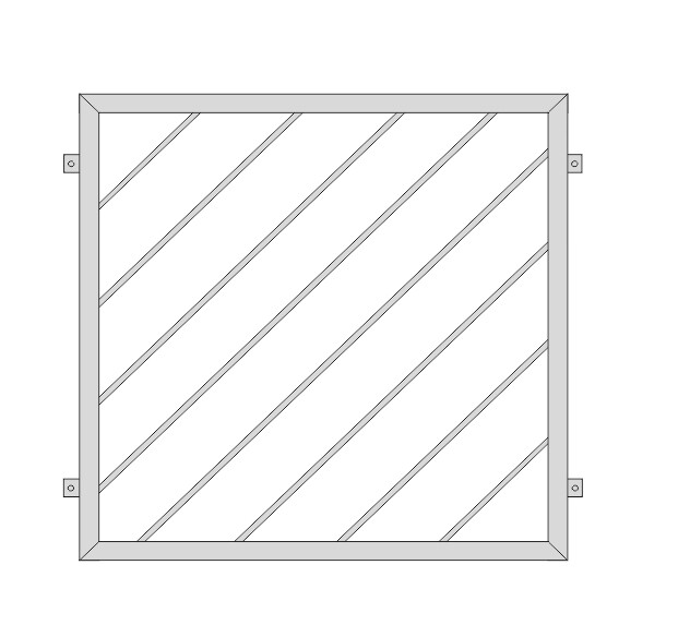 Fenstergitter  "Diagonalstab 1" V2A Edelstahl