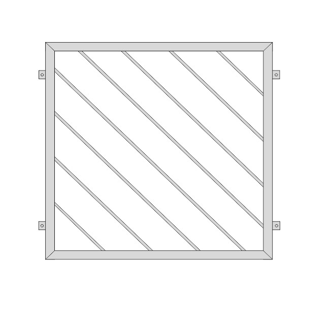 Fenstergitter  "Diagonalstab 2" V2A Edelstahl