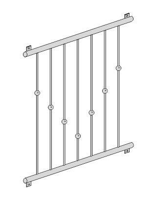 Fenstergitter  "V-Kugeln 2" V2A Edelstahl