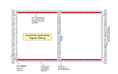 Gartentor "Eigene Füllung senkrecht" Stahl verzinkt
