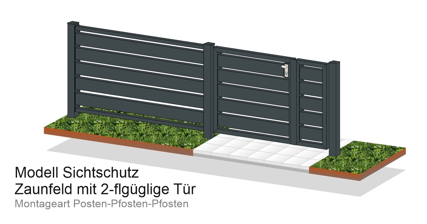 Gartenzaun "Sichtschutz" ALU farbbeschichtet