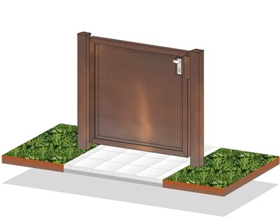 Gartentür 1-flüglig "Blickdicht-ALU-Corten" beschichtet mit Rahmen Stahl verzinkt
