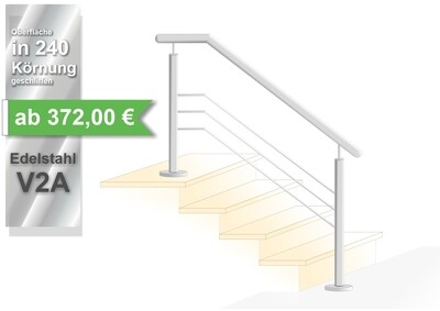 Treppengeländer "Querstab Stift-2" V2A Edelstahl