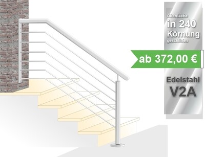 Treppengeländer "Wand-Querstab 1 Pfosten" V2A Edelstahl