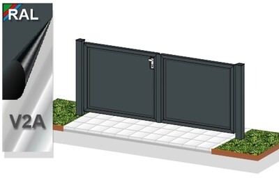 Gartentor 2-flüglig "Blickdicht" ALU farbbeschichtet Gartentor 2-flüglig "Blickdicht" ALU farbbeschichtet