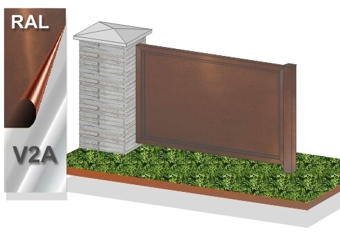 Zaunfeld "Blickdicht Corten Optik"  farbbeschichtet