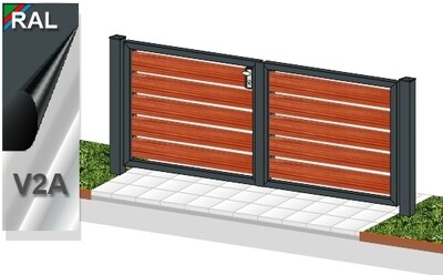 Gartentor "Sichtschutz" 2-flüglig Holz farbbeschichtet