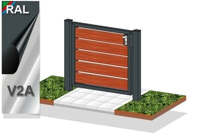 Gartentür "Sichtschutz" 1-flüglig Holz farbbeschichtet
