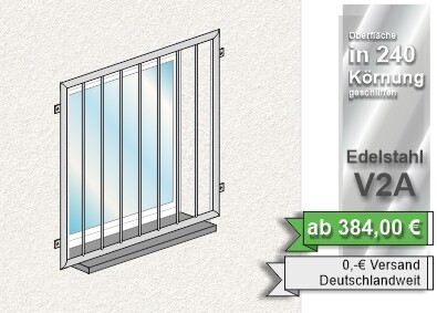 Fenstergitter  "Vertikalstab 1" V2A Edelstahl